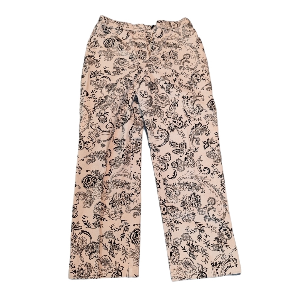 St.John Velvet Floral Paisley High Rise Jeans..Size 12